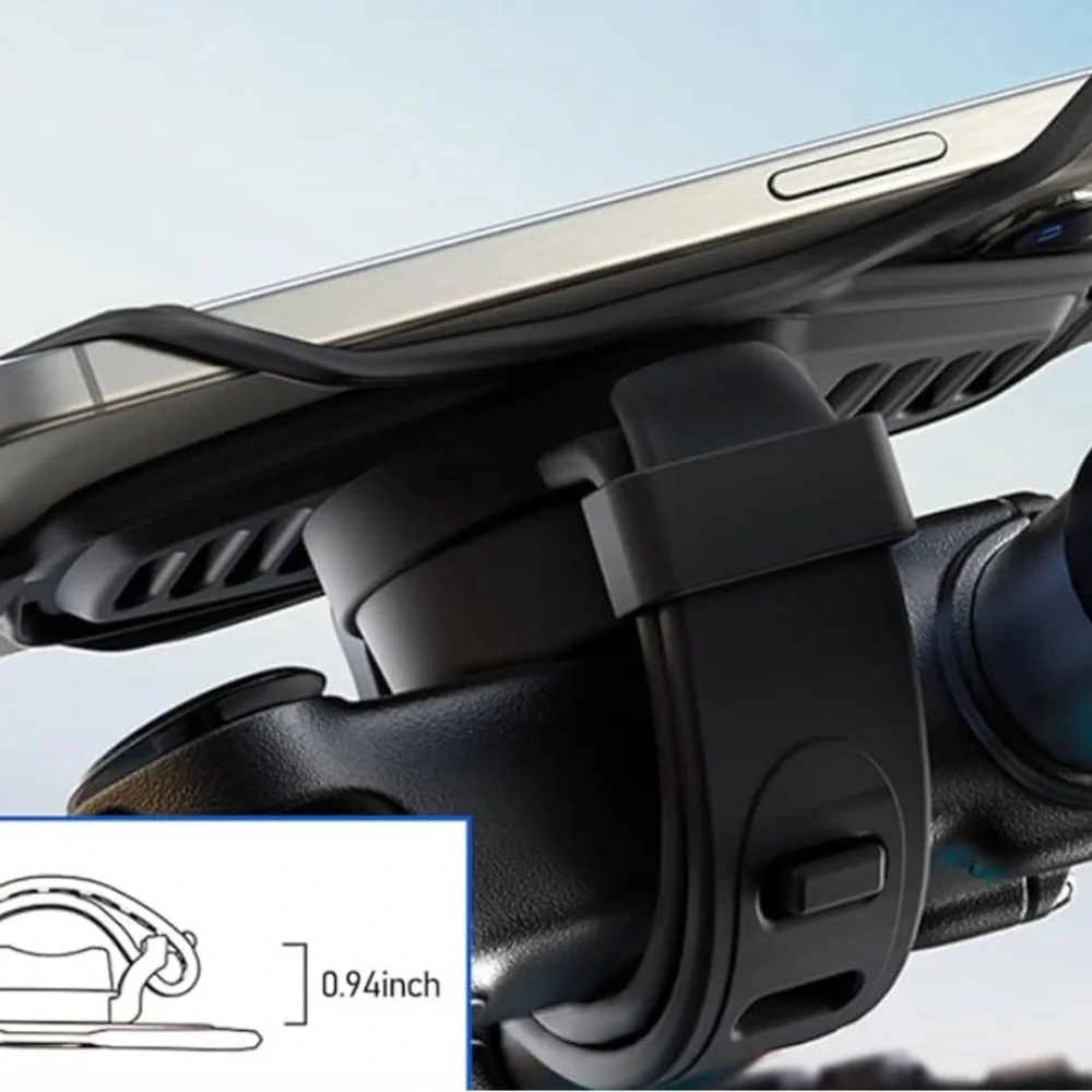 Motorcycle or Bicycle handlebar bracket for cell phone black